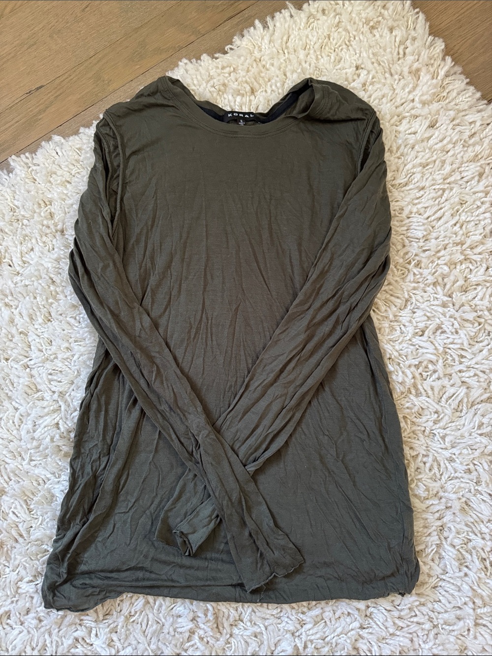 Koral Olive Green Long Sleeve Women's Tee